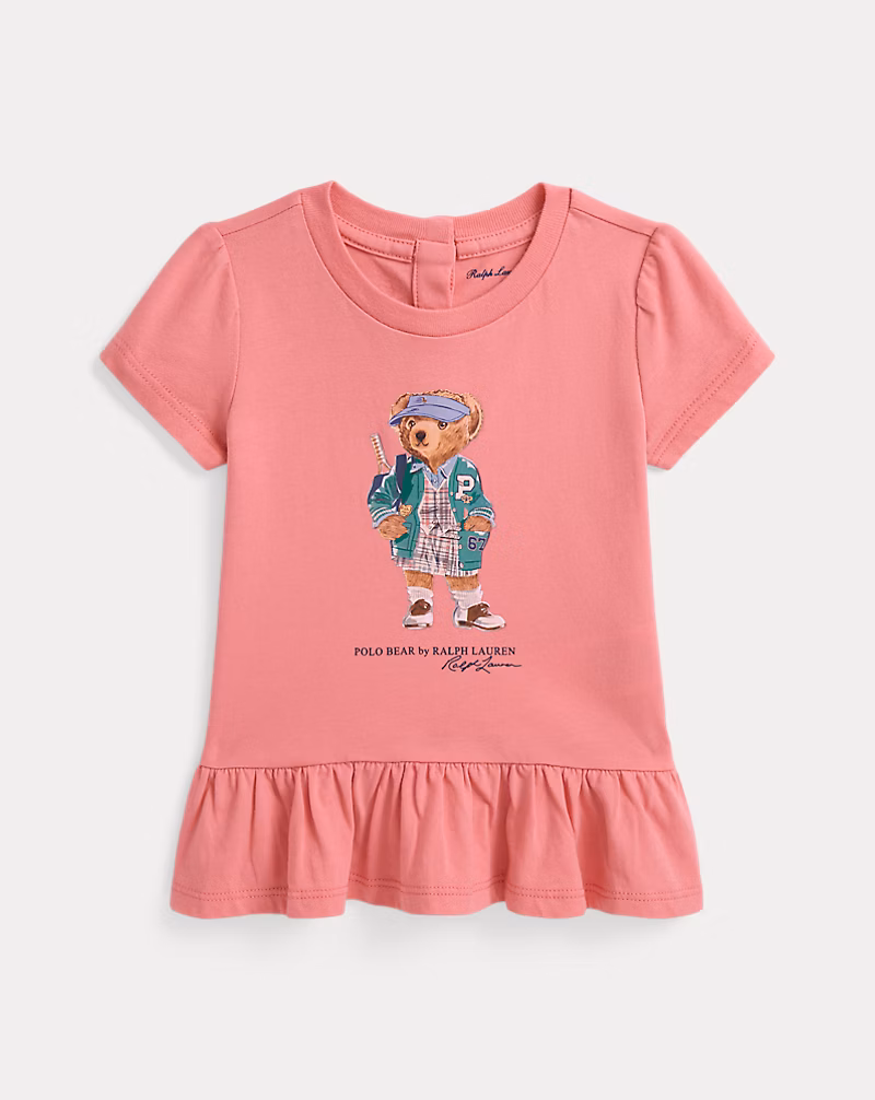 Polo ベア コットン ジャージー ペプラム Tシャツ