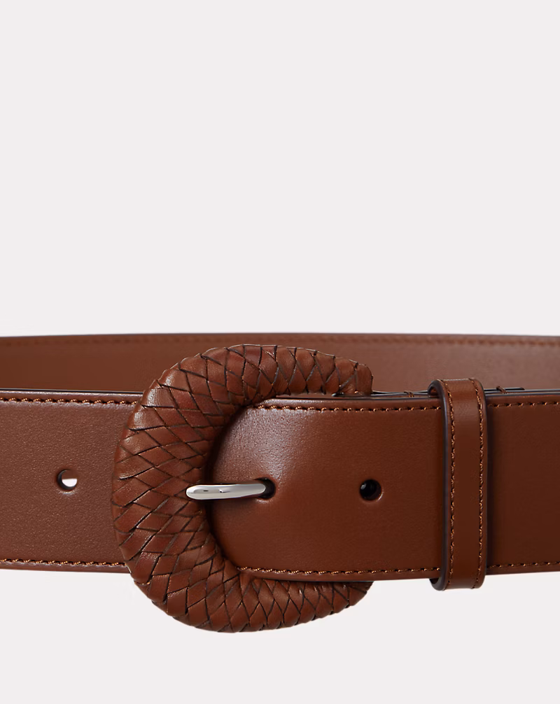 ウーブンバックル ヴァケッタ レザー ワイド ベルト