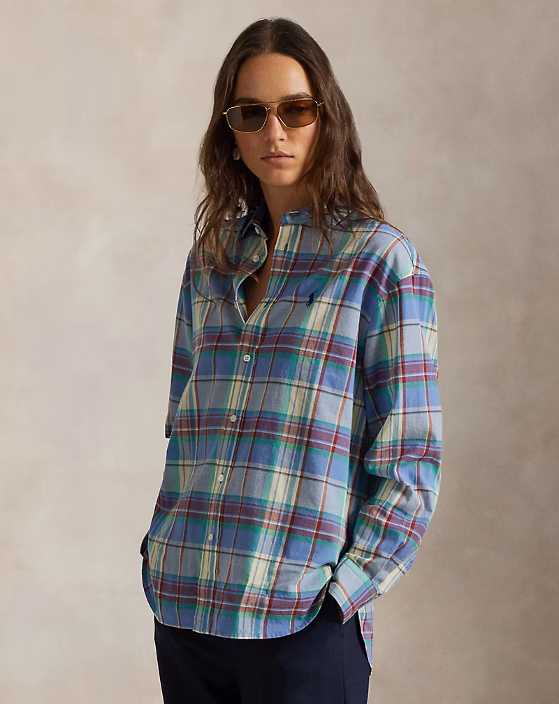 リラックス フィット コットン チェック シャツ