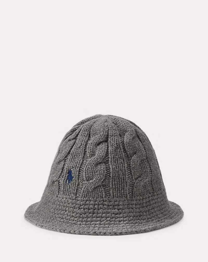 ケーブルニット ウールブレンド バケット ハット
