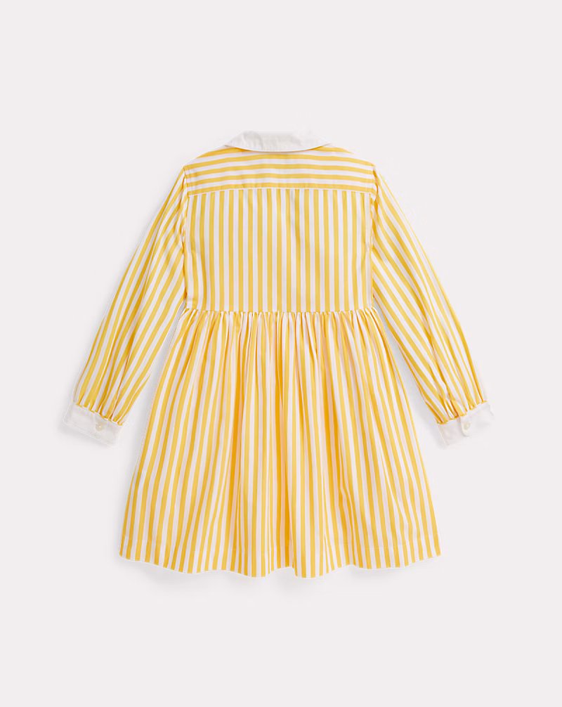 ストライプド コットン ポプリン シャツドレス