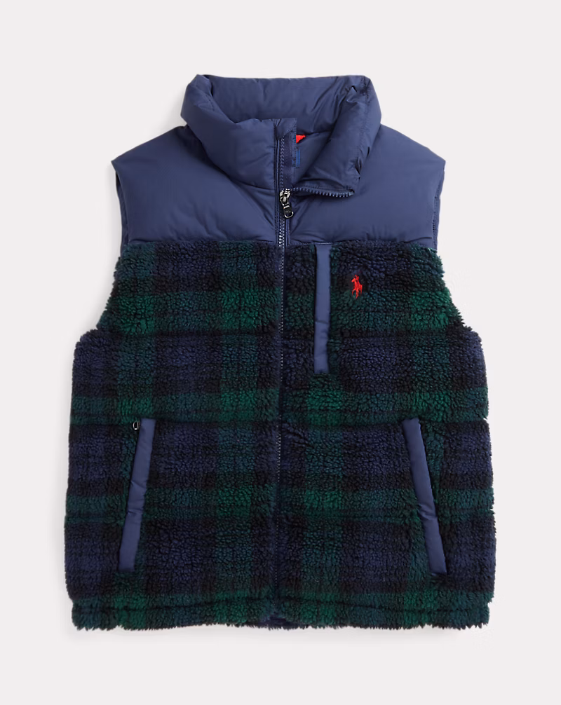 チェック ハイブリッド ダウン ベスト