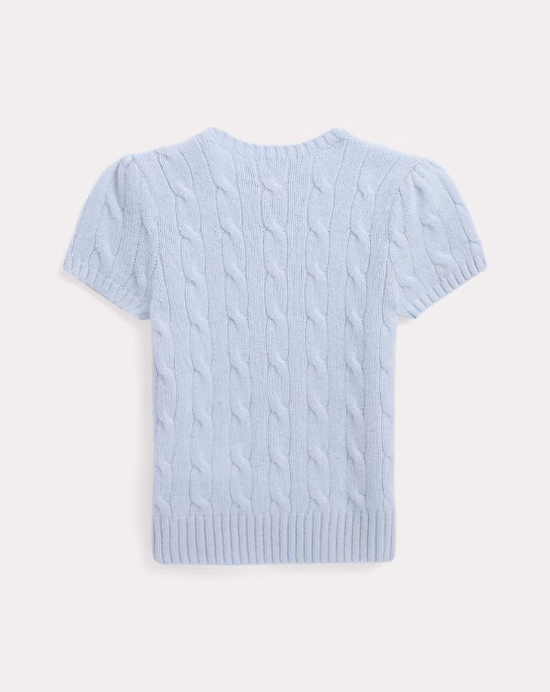 ケーブルニット カシミヤ ショートスリーブ セーター