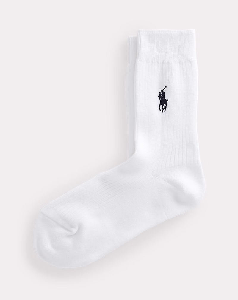 リブ コットンブレンド クルー ソックス