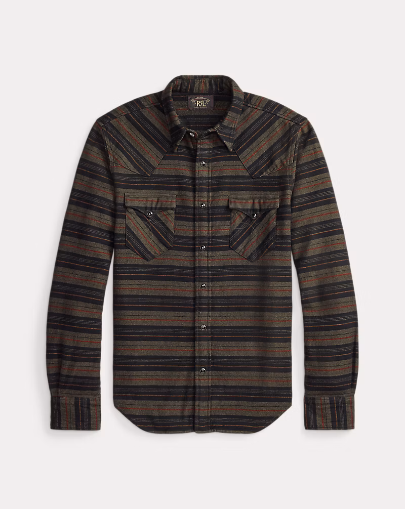 スリム フィット ツイル ウエスタン シャツ