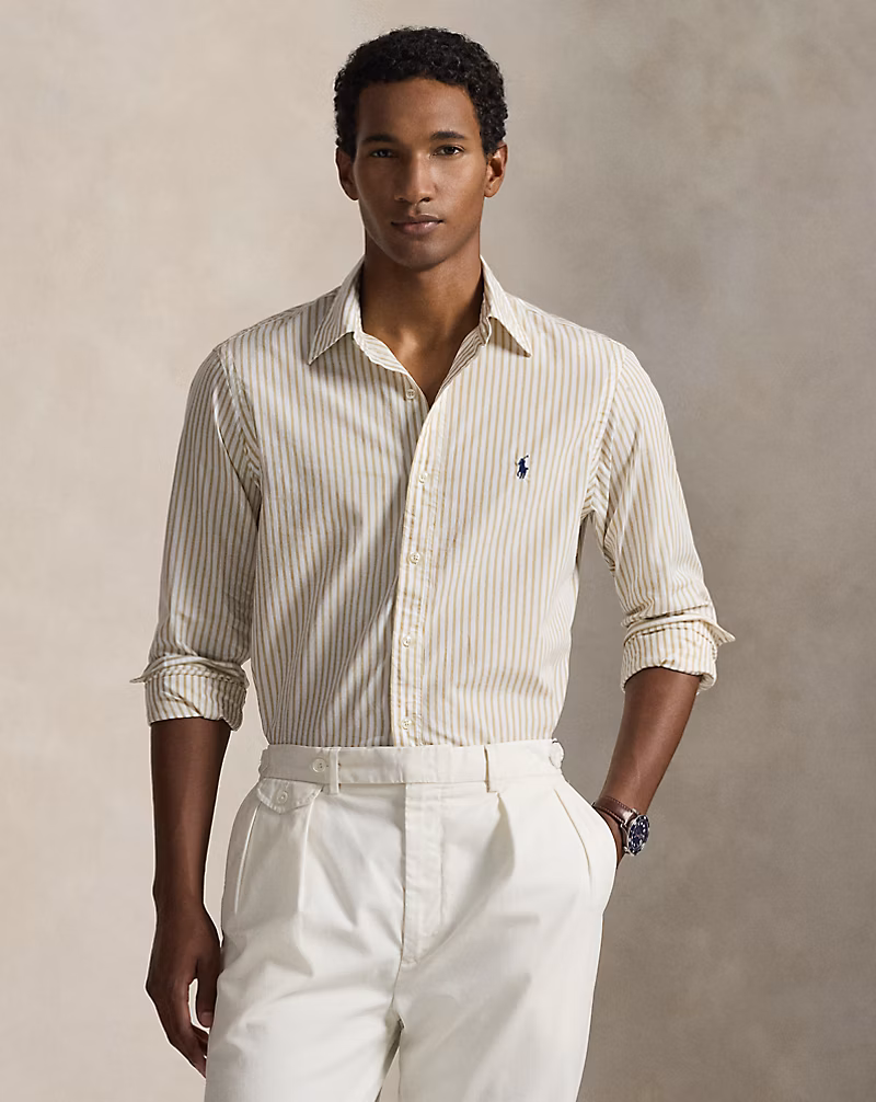 クラシック フィット ストライプド ブロードクロス シャツ