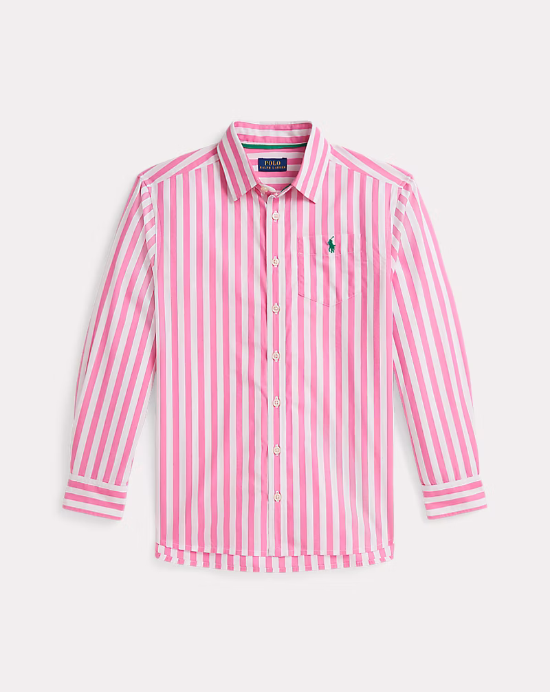 ストライプド コットン ポプリン ボクシー シャツ