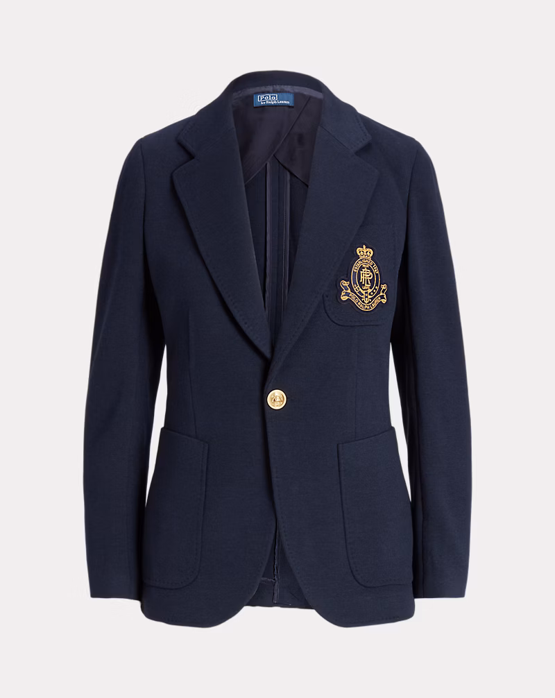 ロゴクレスト ニット ブレザー