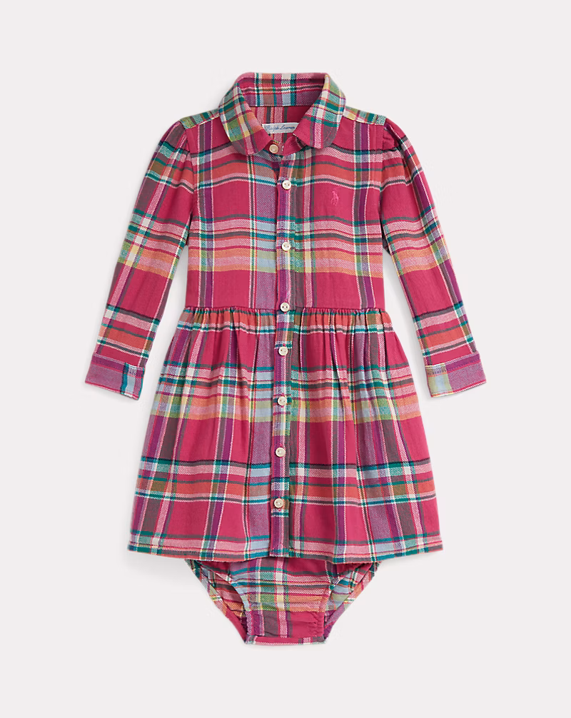 チェック コットン ツイル シャツドレス & ブルマー