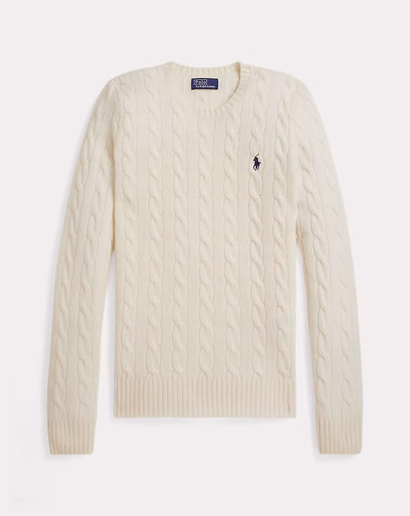 ケーブル ウールカシミヤ クルーネック セーター