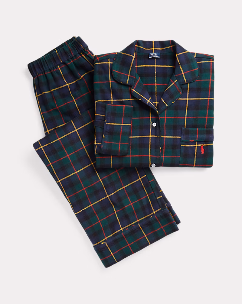 チェック フランネル パジャマ セット