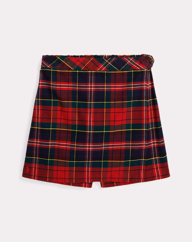 チェック フェイクラップ コットン フランネル スコート