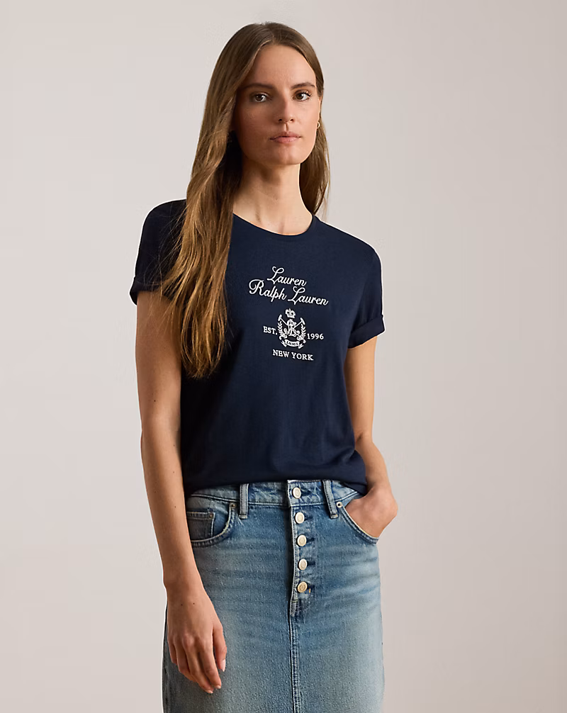 エンブロイダリークレスト ジャージー Tシャツ