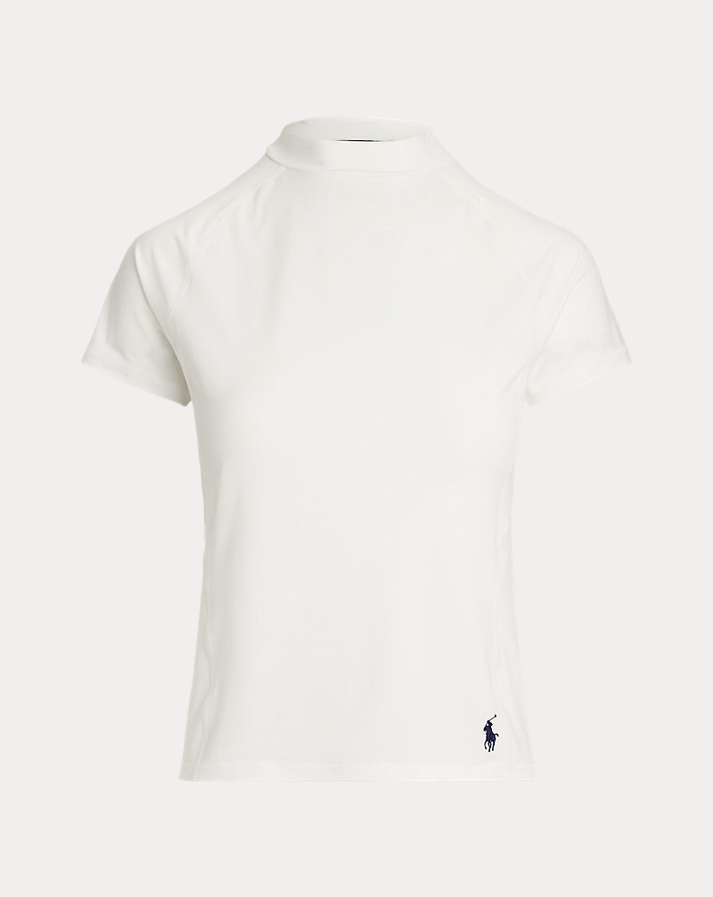 ストレッチ ジャージー ショートスリーブ モックネック