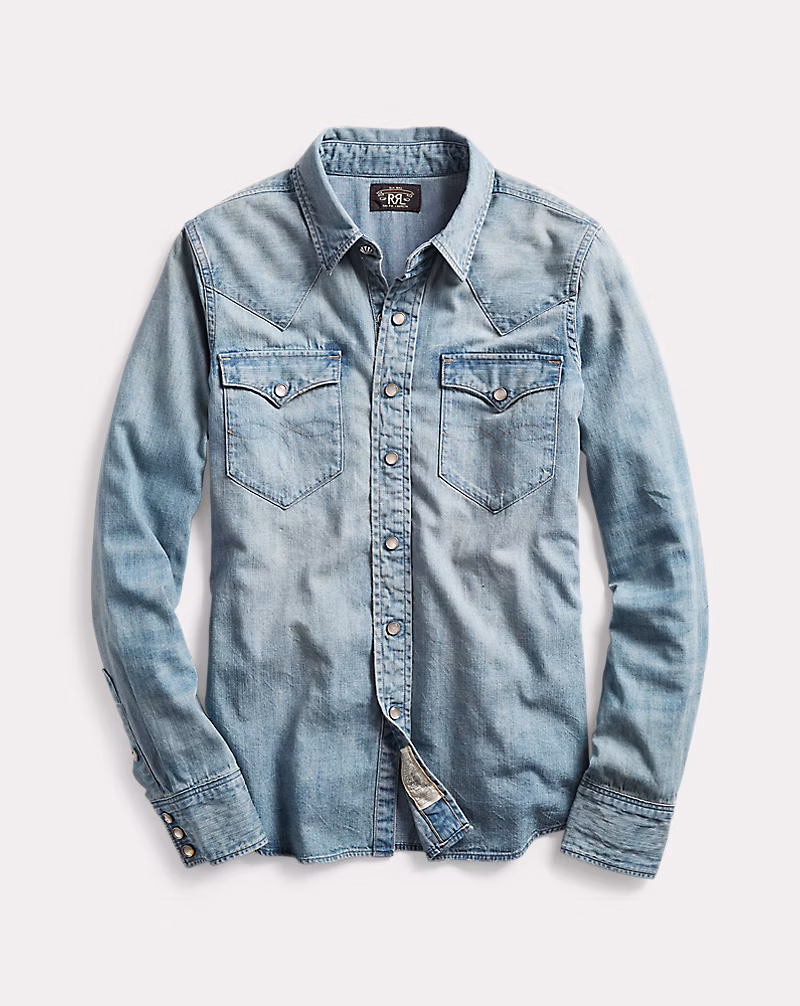 インディゴ デニム ウエスタン シャツ