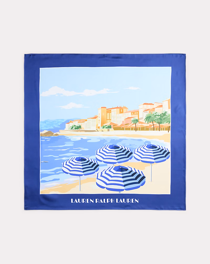 ランドスケープモチーフ シルク スクエア スカーフ