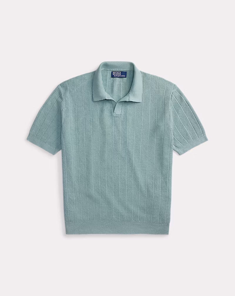 リネン ジョニーカラー セーター