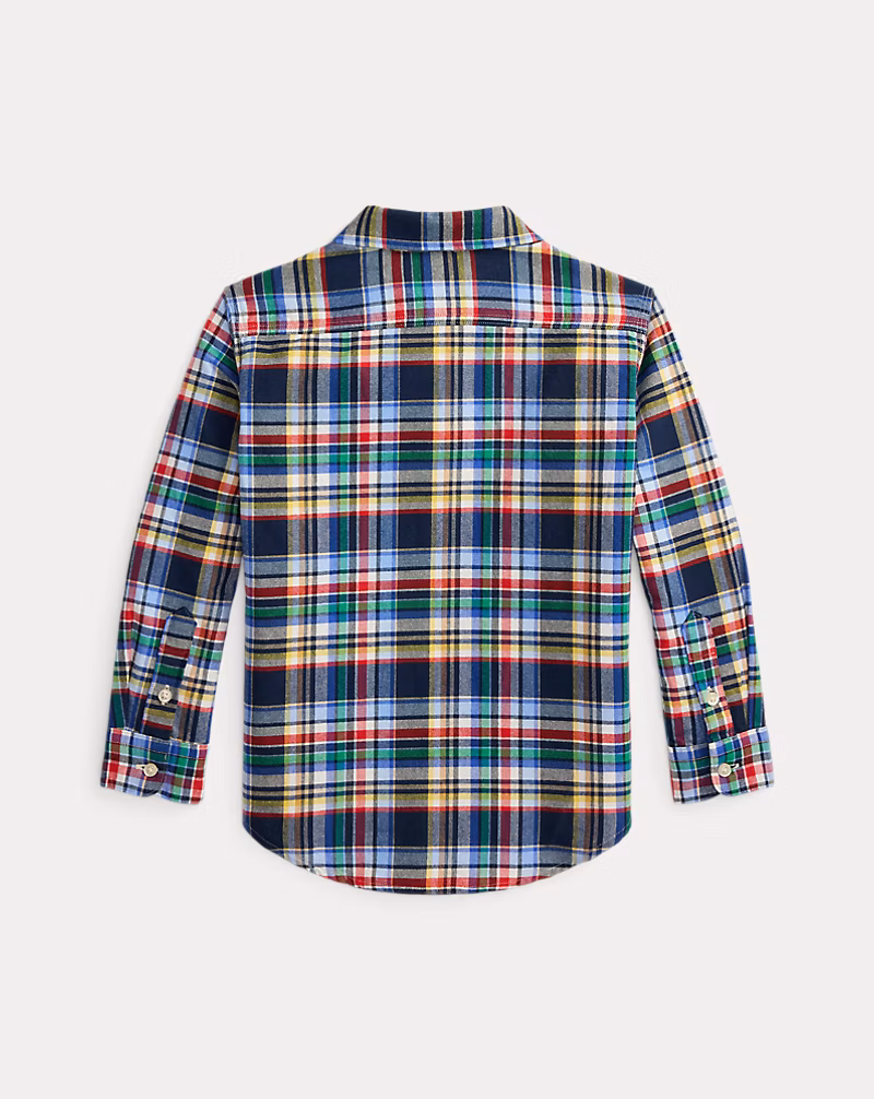 チェック ブラッシュド コットン オックスフォード ワークシャツ