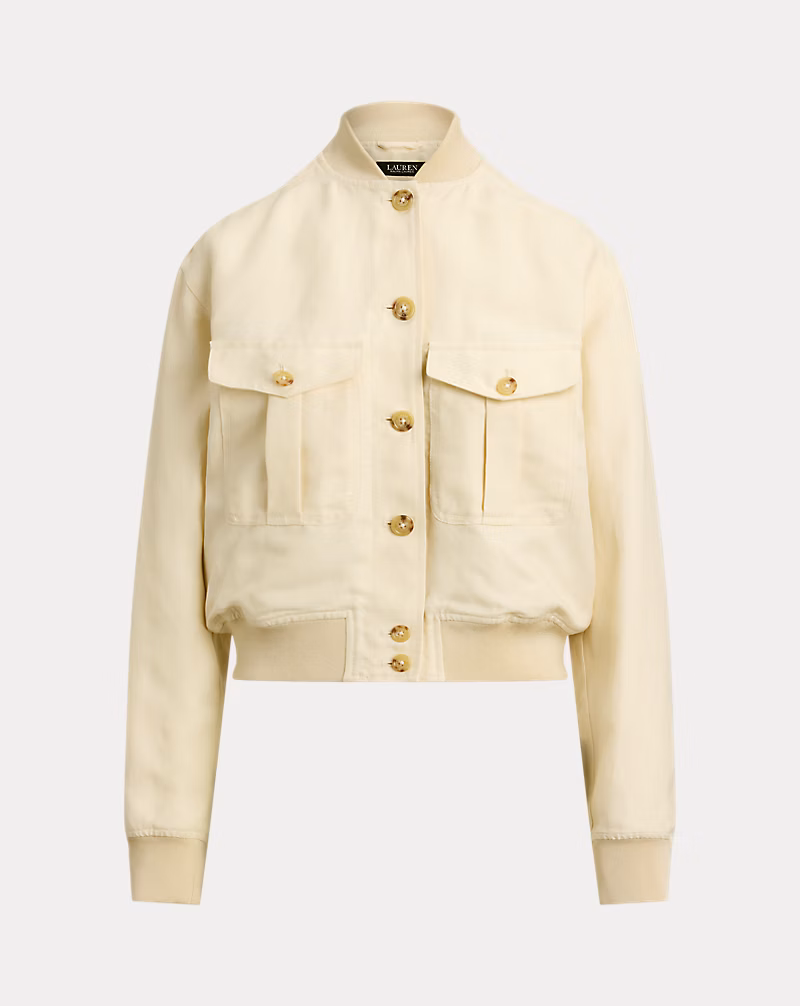 リネンブレンド ボンバー ジャケット