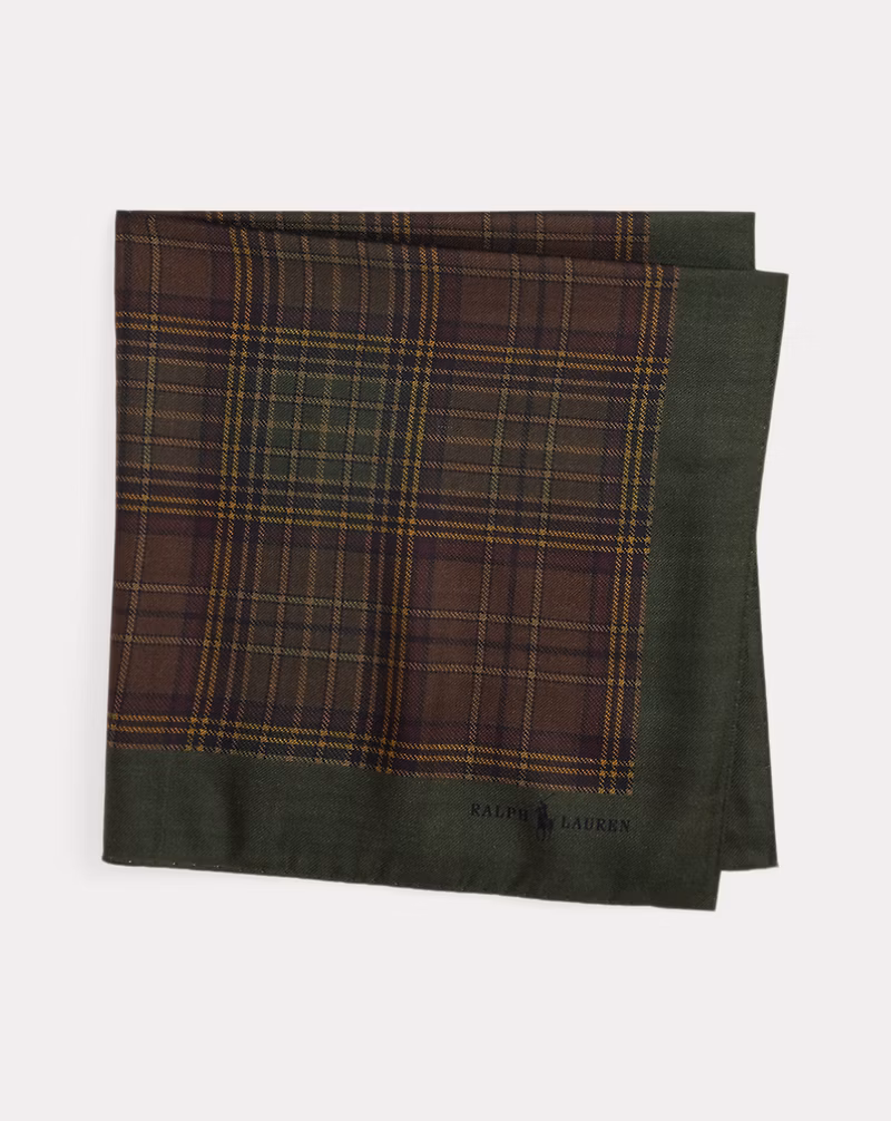 チェックプリント ウール バンダナ