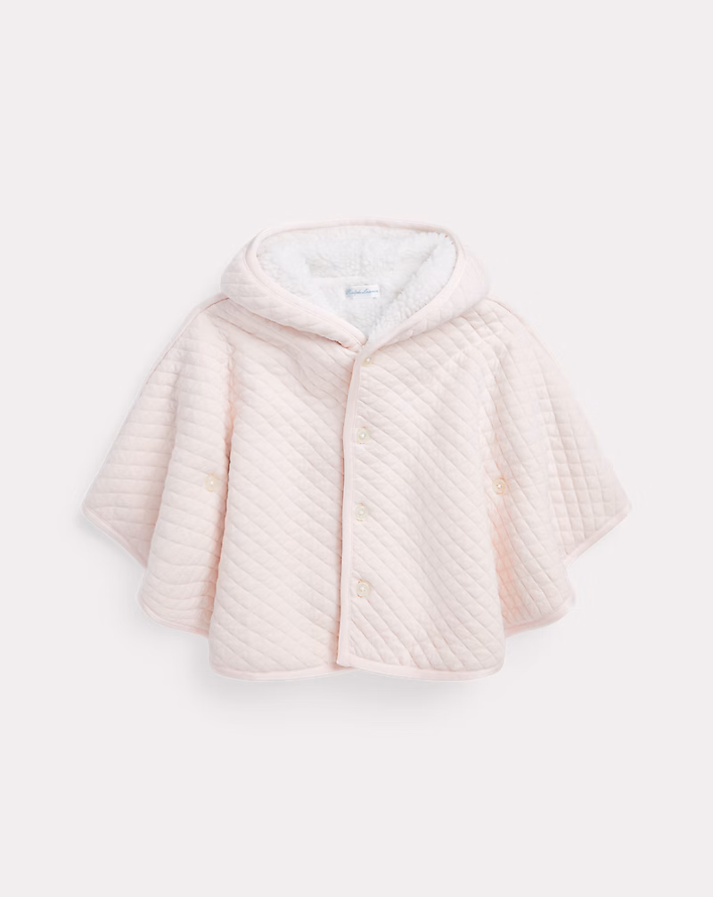 キルテッド コットン フーデッド ポンチョ