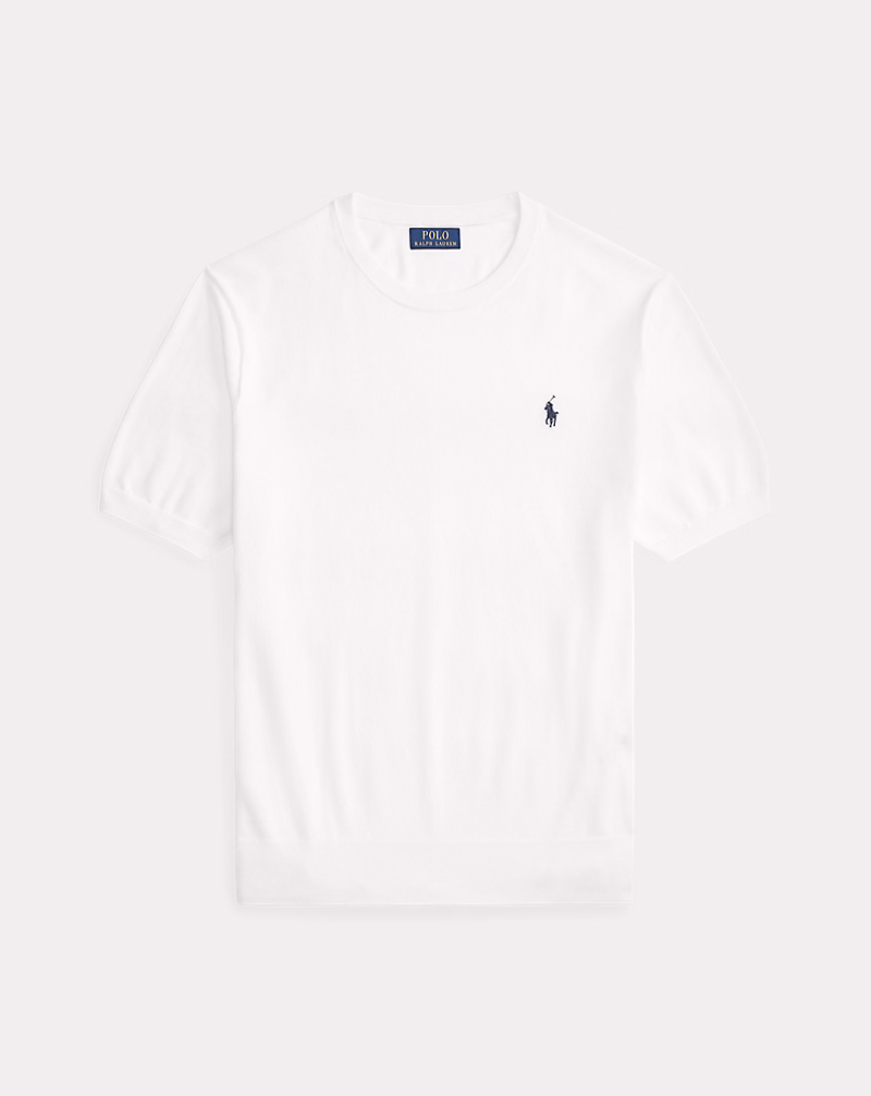 コットン クルーネック ショートスリーブ セーター