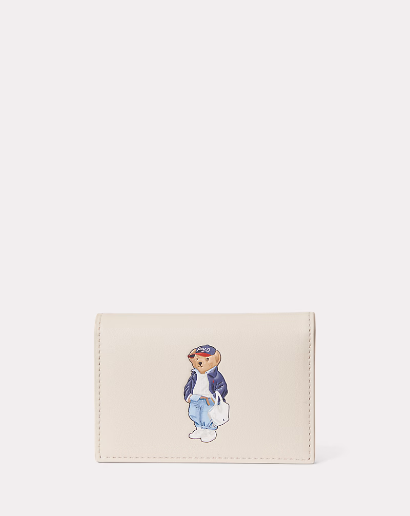 Polo ベア レザー フラップ カード ケース