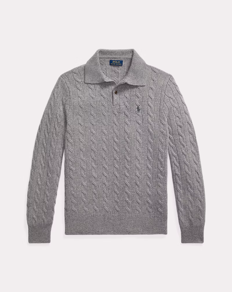 ケーブルニット ウールカシミヤ セーター