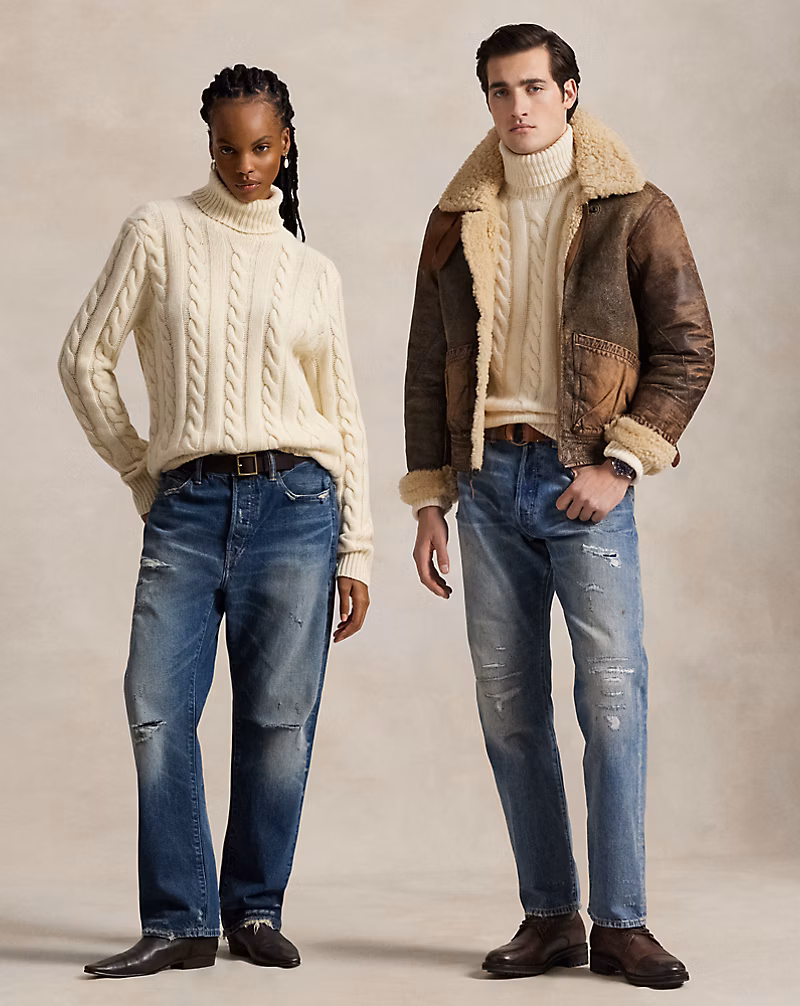 ケーブルニット ウールカシミヤ セーター