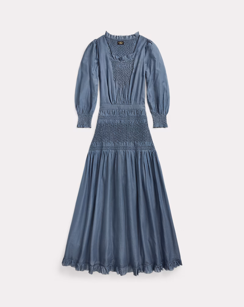スモックド コットン ボイル ドレス