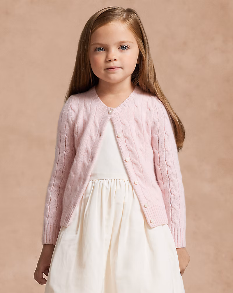 ケーブルニット カシミヤ カーディガン