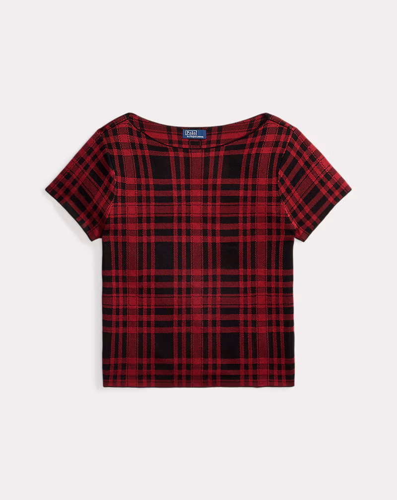 チェック ショートスリーブ セーター