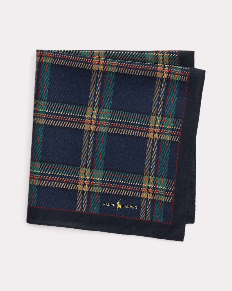 チェック ウールシルク バンダナ