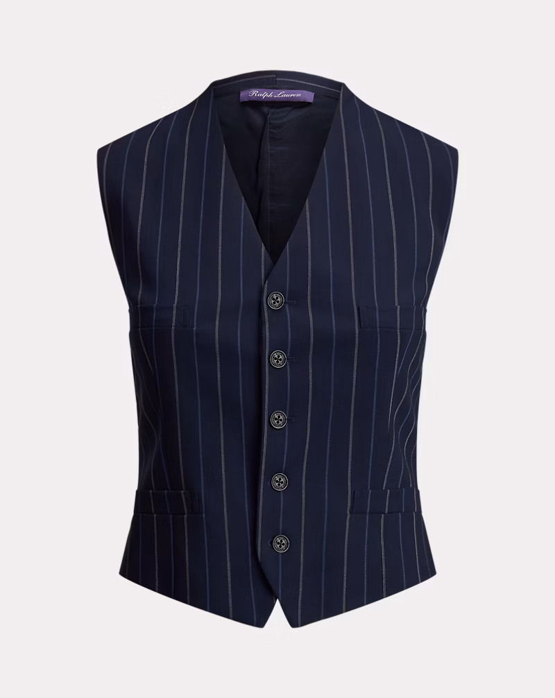 Jaiden ストライプド ウール ベスト