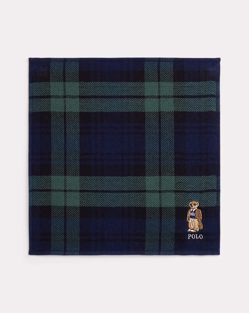 チェック Polo ベア コットン ハンカチーフ