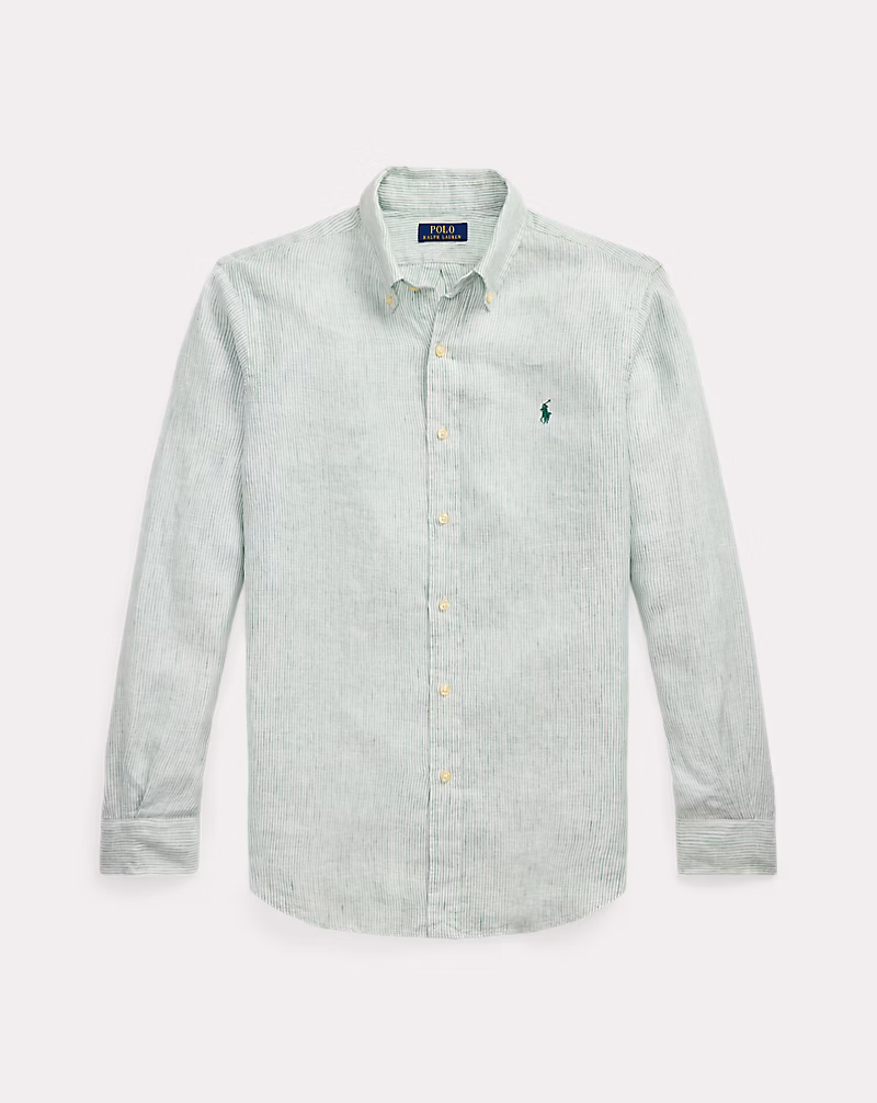 クラシック フィット ストライプド リネン シャツ