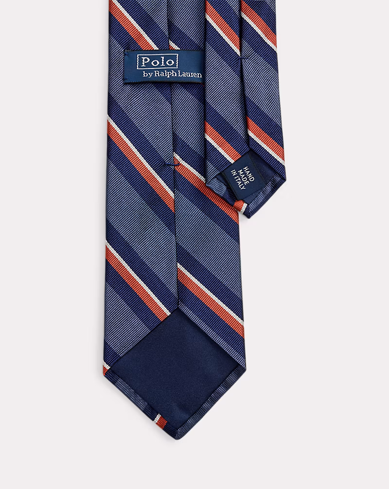 ストライプド シルク レップ ネクタイ