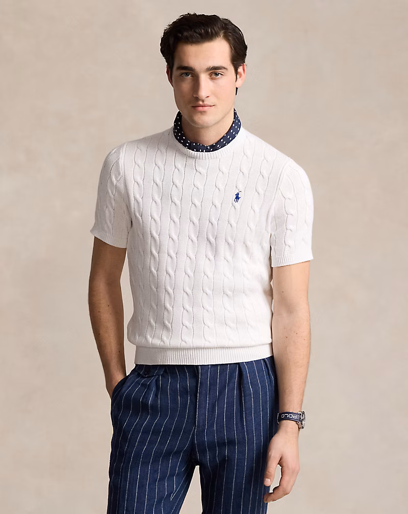 ケーブルニット コットン セーター