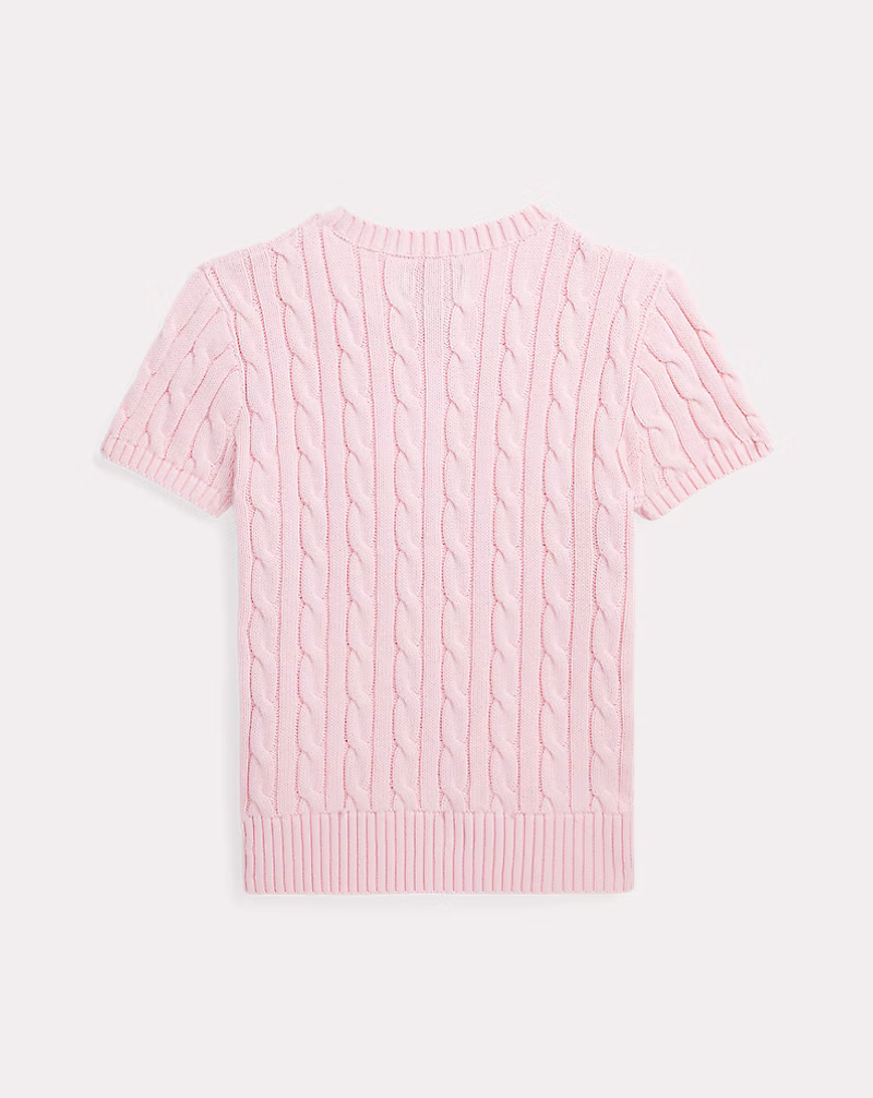 ケーブルニット コットン ショートスリーブ セーター