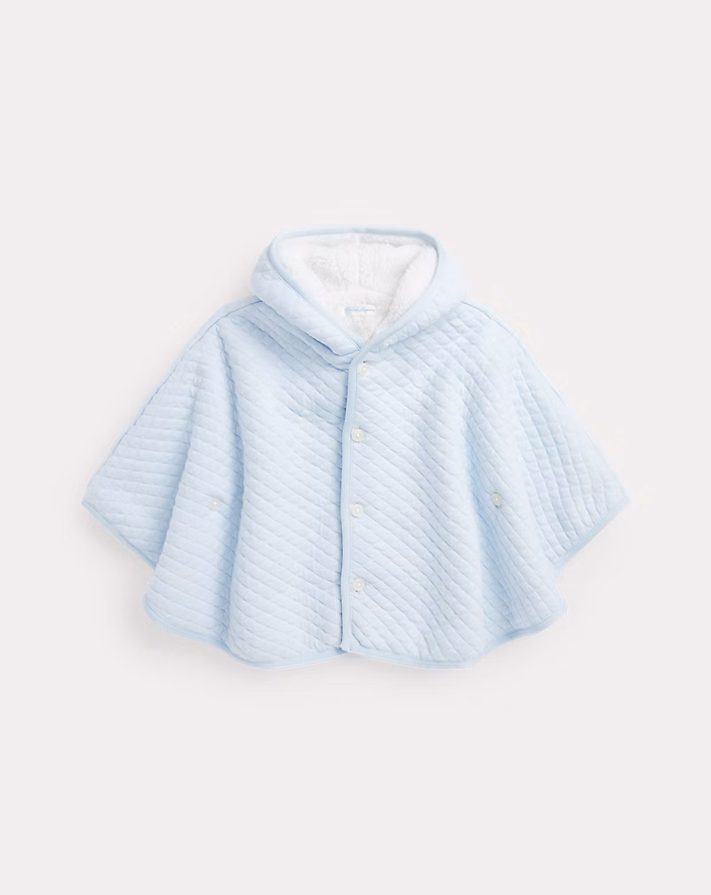 キルテッド コットン フーデッド ポンチョ