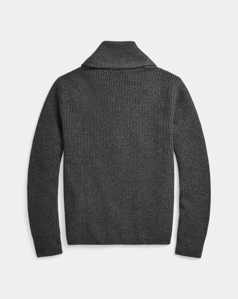 ワッフルニット カシミヤ ショール カーディガン