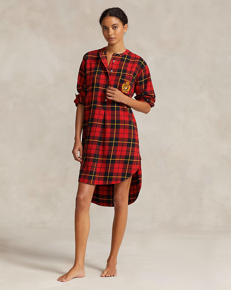 チェック コットン スリープ シャツ