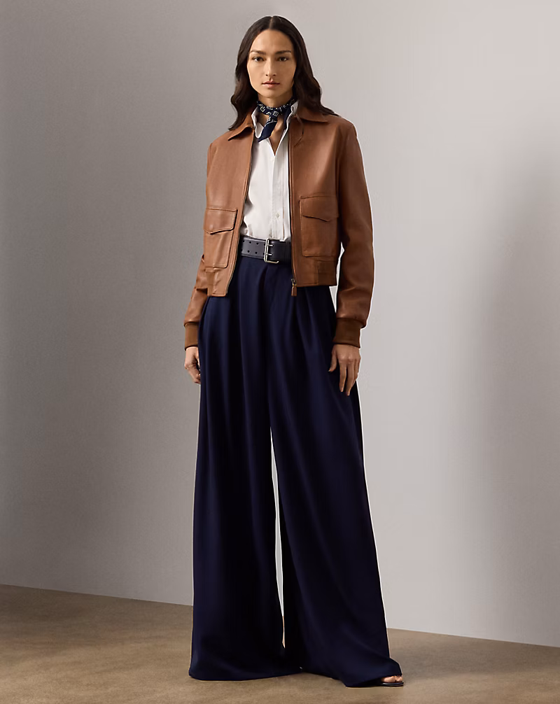 Greer ウール ギャバジン プリーテッド パンツ