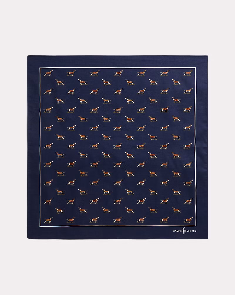 ドッグプリント コットン ハンカチーフ