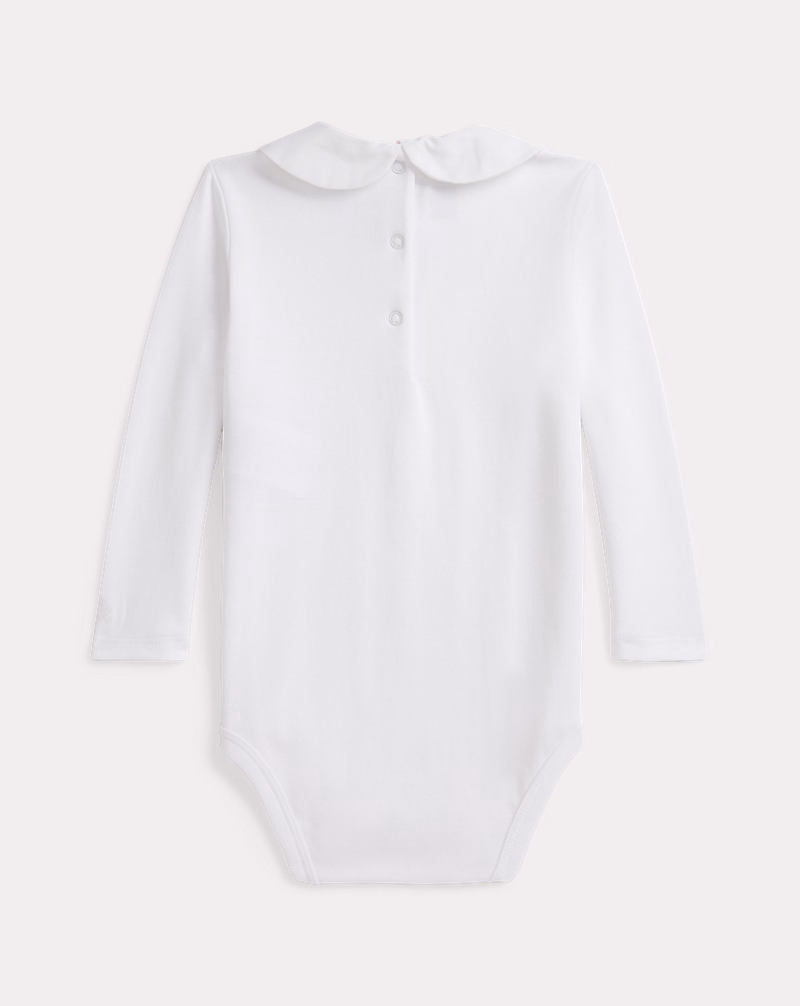 エンブロイダリーカラー コットン ボディスーツ