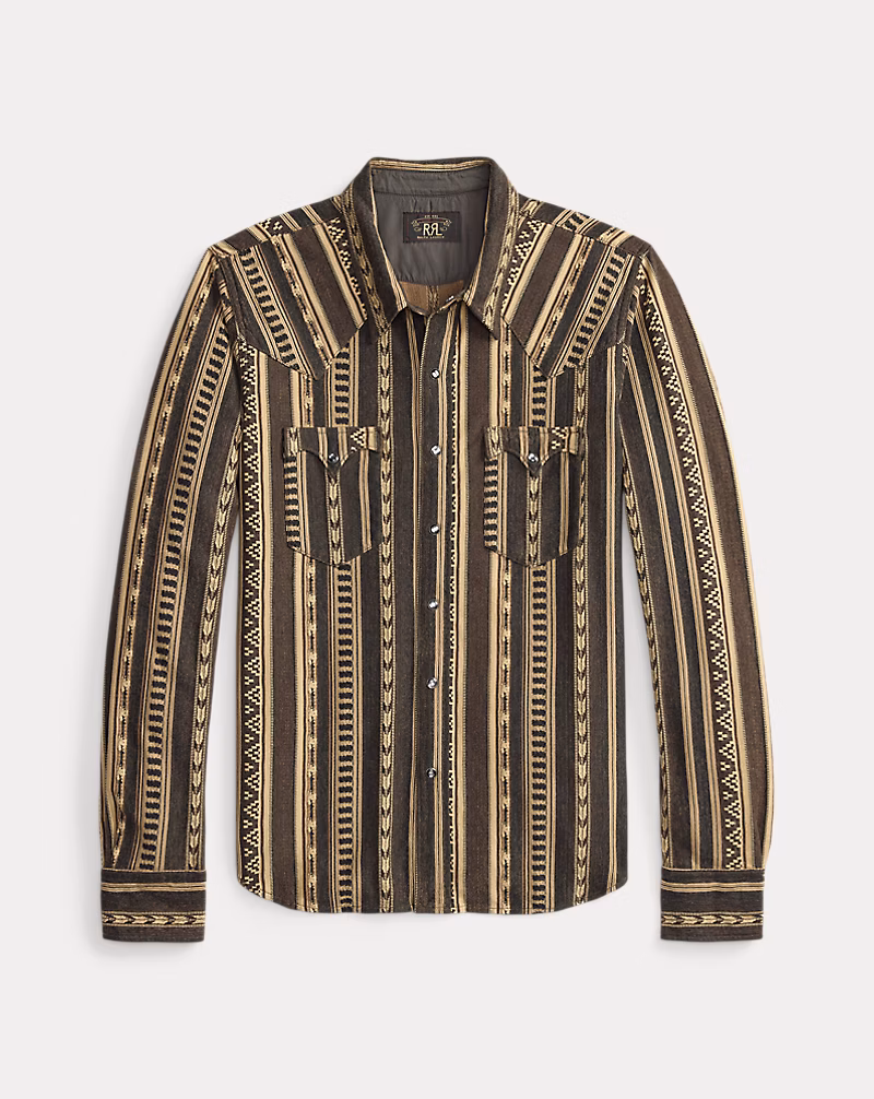 スリム フィット ジャカードニット ウエスタン シャツ