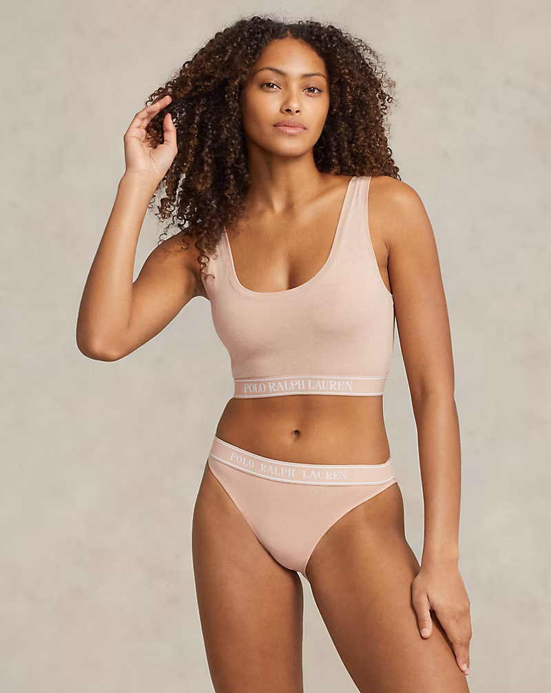 Repeat-Logo Scoop Cropped Tank