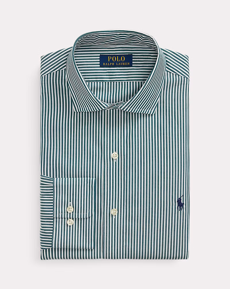 クラシック フィット ストライプド ポプリン シャツ