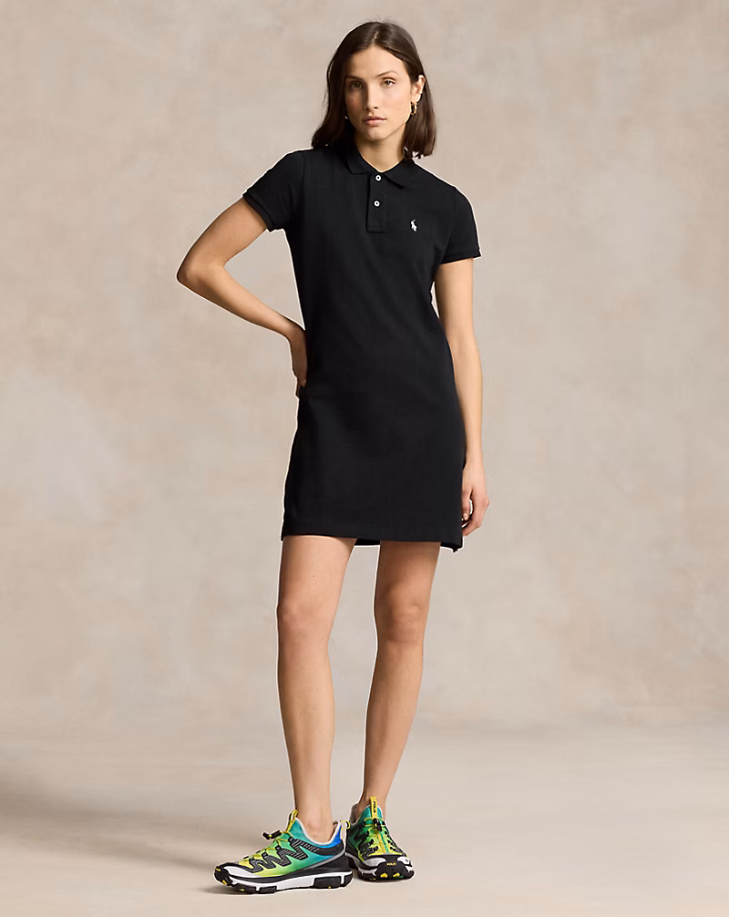 コットン メッシュ ポロ ドレス