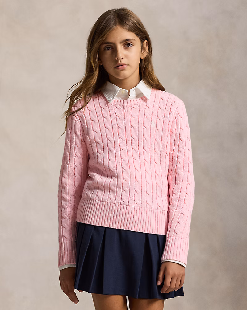 ケーブルニット コットン セーター